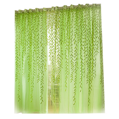 

Pastoral Style Willow Floral Window Curtain Bedroom Living Room Decor