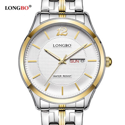 

New business model fashion couple watch bilateral press buckle stainless steel strap ladies watch 80165