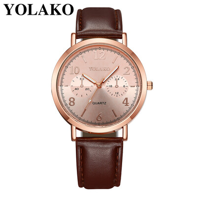 

RM YOLAKO Womens Luxurious Business Leather Belt Watch Simple Mirror Quartz Watch