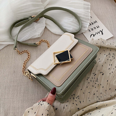 

Texture French minority bag 2019 new fashion single shoulder bag with chain slanted small square bag
