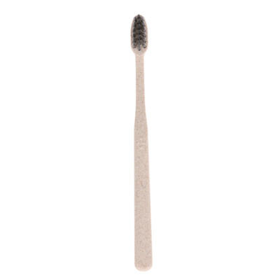 

1pc Portable Travel Toothbrush Wheat Soft Bamboo Charcoal Toothbrush Gray