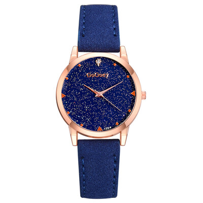 

Women Watches Romantic Blue Starry Sky Dot Dial Ladies Quartz Wristwatch Business Leather Strap Clock Gift Zegarki Damskie