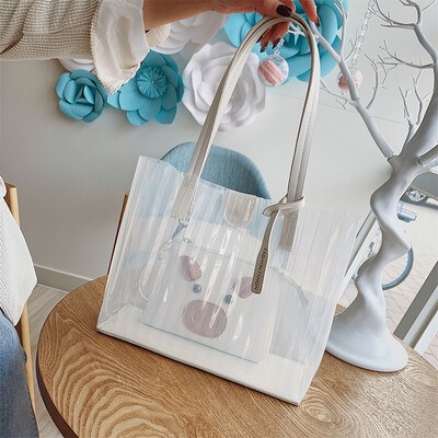 

Summer new large capacity bag female 2019 new wave Korean version of the wild single shoulder slung fashion transparent mother bag