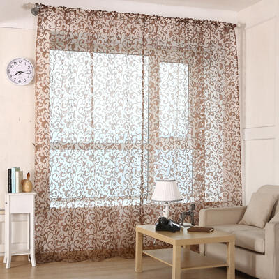 

Printed Sheer Voile Window Curtain Panel For Living Room Bedroom - 1x2  1x27