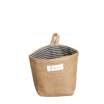 

〖Follure〗Stripe Small Storage Sack Cloth Hanging Non Woven Storage Basket Bag BK
