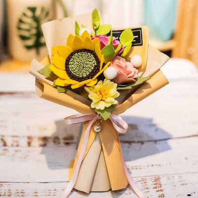 

Artificial Non-Woven Fake Flowers Bouquet Set Floral Wedding Bouquet Handicraft Decor Natural Lifelike Beautiful