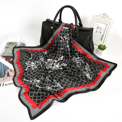 

Autumn&winter Korean version of the silk satin thin scarf scarf air conditioning shawl beach towel seaside sunscreen silk scarf women wholesale