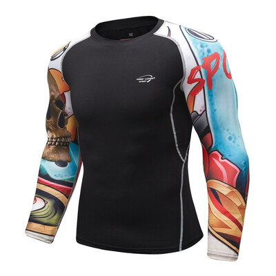 

Toponeto Mens Breathable Long Sleeve Yoga Fitness Print Sport Soft T-Shirt Top Blouse