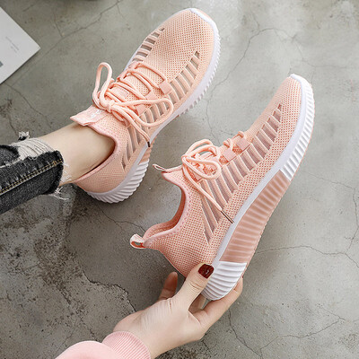 

Mhysa 2019 Spring Women casual shoes fashion breathable light Walking mesh lace up flat shoes sneakers women tenis feminino T873