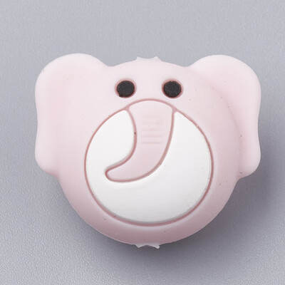 

Food Grade Environmental Silicone Beads Chewing Beads For Teethers DIY Nursing Necklaces Making Elephant Pink 20x24x155mm H