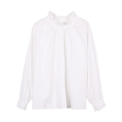 

Autumn new retro black fungus&cotton shirt joker minus age students