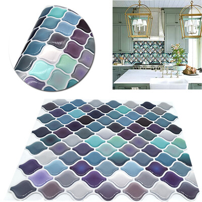 

1x Colorful Mosaic Tile Wall Sticker Decal Self-adhesive Kitchen Bathroom Decor