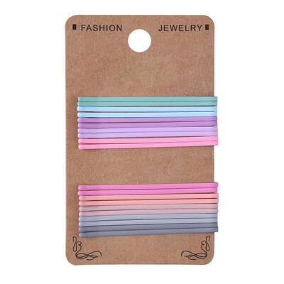 

Colorful Metal Hair Clip for Girl Barrette Wave Flat Curved Hairpin Styling