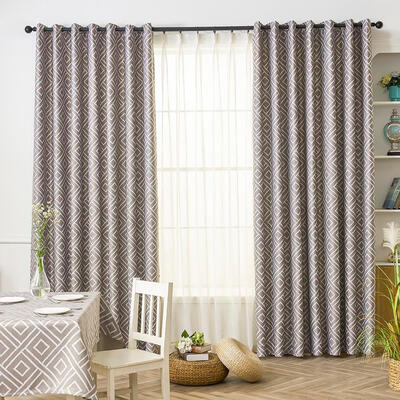

1 x 25m Grid Printed Blackout Window Curtain Polyester Shading Curtain