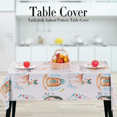 

Tablecloth Animal Pattern Table Cover PVC Dust-Proof Water-proof for Kitchen Dinning Tabletop Decoration
