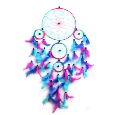 

Spider Web Five Rings Feather Dream Catcher Car Pendant Home Decor Gifts