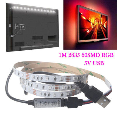 

〖Follure〗5V 2835 60SMD 100CM RGB LED Strip Light Bar TV Back Lighting Kit