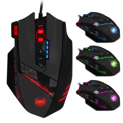 

ZELOTES C-12 Wired USB 4000 DPI A Optical Gaming Mouse 12 Programmable Buttons Computer Mice With 4 Adjustable DPI 7-LED Light