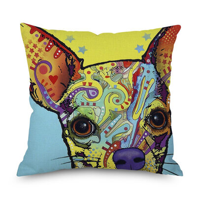 

Watercolor Dog Print Sofa Bed Home Decoration Festival Pillow Case Cushion Cover