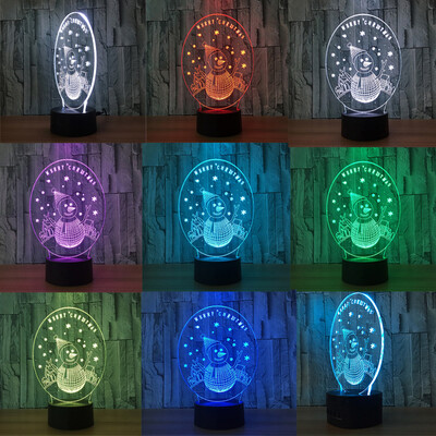 

〖Follure〗Snowman3D Night Light Table Desk Lamp 7 Colors 3D Optical Illusion Lights