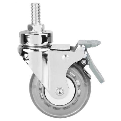 

Greensen 4pcs 3" Swivel Caster Wheels Medical PU Wheel with Brake Chrome Plated Heavy Duty for Hospital