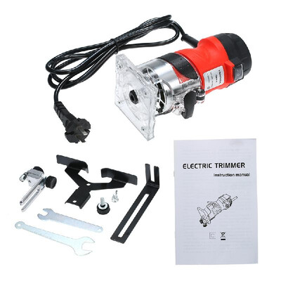

800W 220V Trim Router 30000rmin with Transparent Base Edge Guide Wood Laminate Trimmer Compact Palm Router Corded for Woodworking