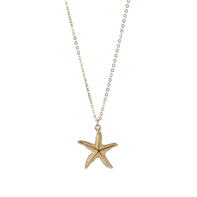 

New Gold Fashion Shell Starfish Pendant Necklace For Women Bohemian Cowrie Shell Choker Necklaces Pendants Female Ocean Jewelry