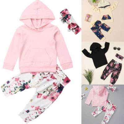 

Newborn Kids Baby Girls AutumnWinter Clothes Tops Floral Pants 3Pcs Outfit Set