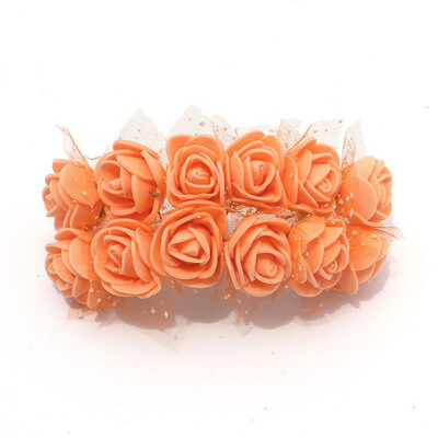 

FUNNYBUNNY 12pcs 25cm Mini Lace Foam Rose Artificial Bouquet Multicolor Rose Wedding Decoration Scrapbooking Fake Easter Gift