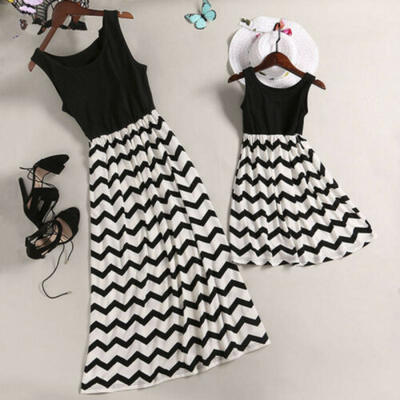 

Mother&Daughter Casual Boho Stripe Maxi Dress Mommy&Me Matching Outfits