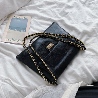 

Advanced sense bag foreign style womens bag 2019 new tide Korean chain messenger bag simple retro shoulder small square bag