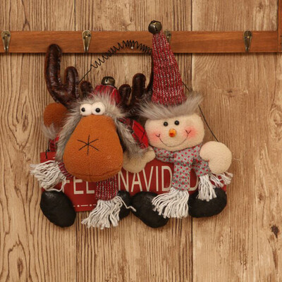 

〖Follure〗Santa Snowman Elk Xmas Door Tag Happy Christmas Party Hanging Door Decor