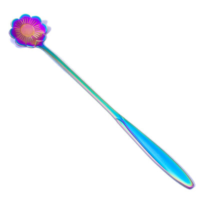 

Gold-Plated Cutlery Long Handle Flower Spoon Stainless Steel Flower Spoon Coffee Spoon