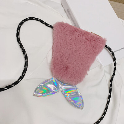 

Tailored Fashion Parent-Child Plush Solid Color Shoulder Bag Messenger Bag Coin Purse