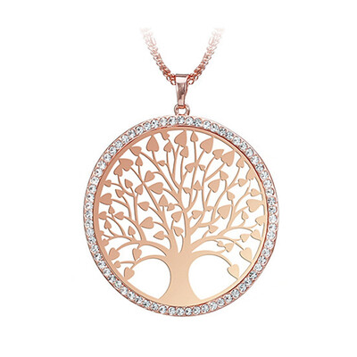 

Tree of Life Round Small Pendant Necklace Gold Silver Colors Jewelry