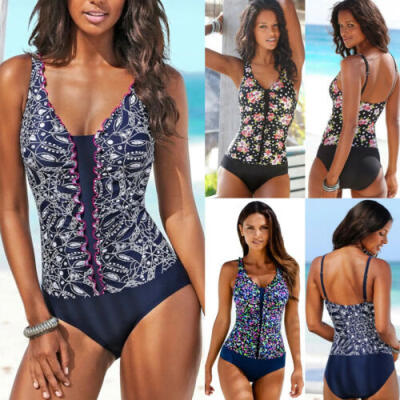 

Sexy Women One Piece Flower Bikini Padded Swimsuit Push-up Beach Suit Swimwear