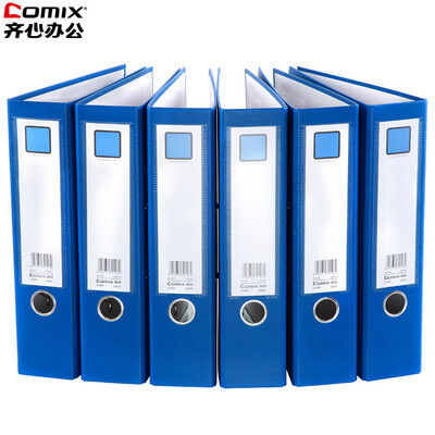 

Qixin COMIX A7076 thick type European fast clip folder A4 3 inch blue 6 pack