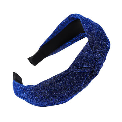 

Fashion Shiny Solid Color Twisted Hair Hoop Women Wide Cloth Headband Headwear