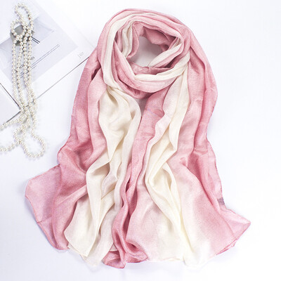 

New Dutch linen long sunscreen beach towel shawl cotton&linen gradient scarf pearl light gift silk scarf female