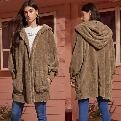 

Gobestart Fashion Women Velvet Pocket Long Sleeve Solid Tops Thicker OutwearJacket Coat