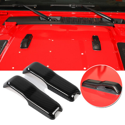 

Carbon Fiber ABS Front Hood Cover Decoration Trim For 2018 2019 Jeep Wrangler JL