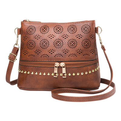 

Tailored Women s New Wild Front Zipper Punching Crossbody Messenger Shoulder Bag