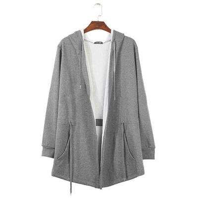 

Spring New Cardigan Hoodies Solid Color Hooded Sweater Jacket Outdoor Windscreen Cloak Sweatshirts HD07 For Men