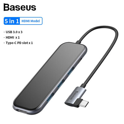 

Baseus Multifunctional HUB for MacBook Pro Type-C to USB3HDMIRJ45SDTF HUB adapter for iWatch with wireless charger