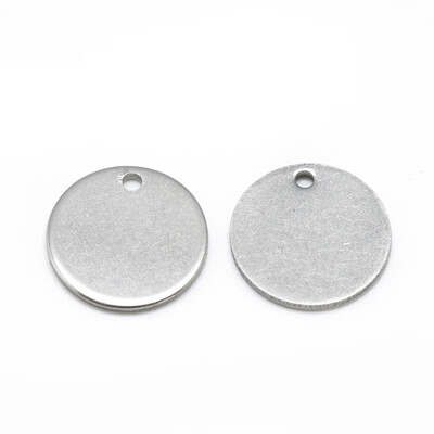 

304 Stainless Steel Pendants Flat Round Stainless Steel Color 20x1mm Hole 115mm