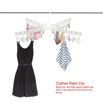 

Foldable Clothes Clip Rack Bathroom Towel Holder Multi-functional Hanger Home Travelling Use Clothes Clips Portable Clips