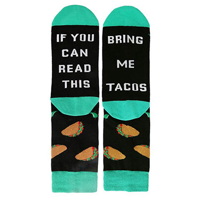 

Men Women If You Can Read This Letter Funny Food Print Crew Socks Winter Socks