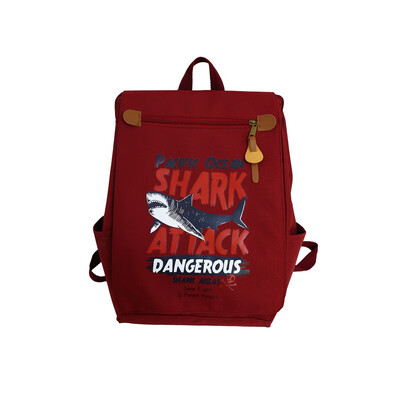 

Schoolbag female&male students Korean version of ins backpack Japanese backpack academic style canvas big bf tide brand cool p