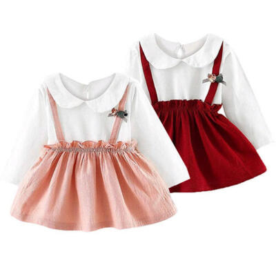 

2Pcs Infant Kids Baby Girl Floral Dress Clothes Ruffle Tops Skirt Outfits Set