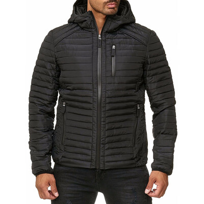 

Mens Lightweight Short Hooded Thicken Cotton Coat Casual Long Sleeve Jacket